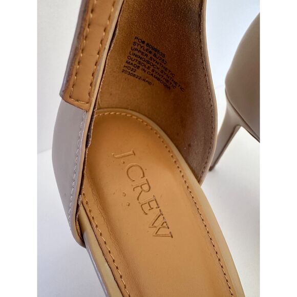 J. Crew Beige Ankle Strap Heeled Toe Strap Neutral Minimalist Heels Sz 10.5 - Picture 6 of 8